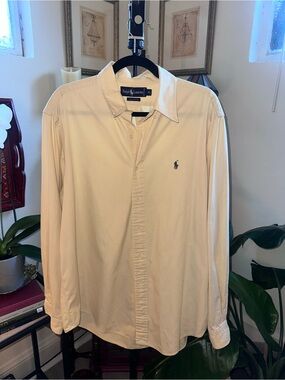 Ralph Lauren Men's Long-Sleeve Button-Down Shirt in Off-White